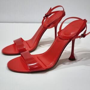 Marc Fisher Ankle Strap Sandals Calisty Strappy High Heels Red Size 9